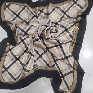 Pollini Plaid Belt Silk Scarf